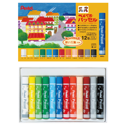 ぺんてる　パッセル（クリアラベルまき）１２色セット