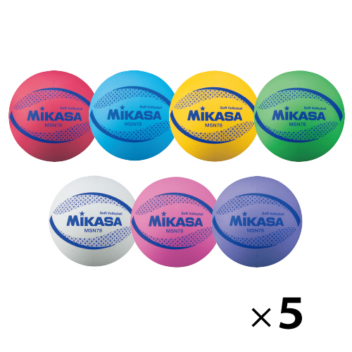 ミカサ　カラーソフトバレーボール（５球）　青