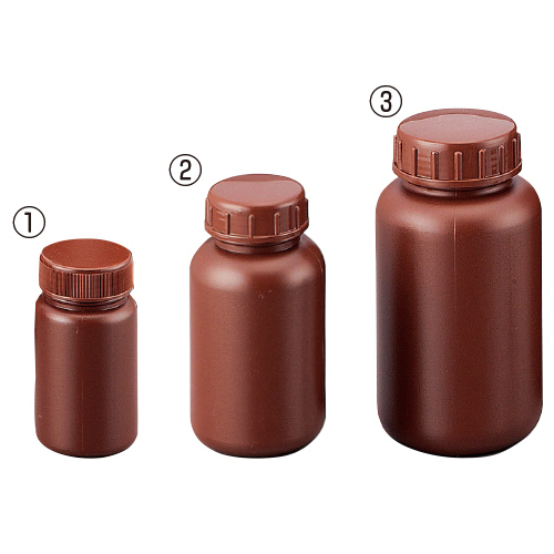 アズワン　広口丸型遮光瓶２５０ｍｌ（茶）
