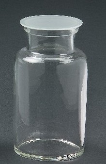 集気びん（底なし）　500ml 蓋付き