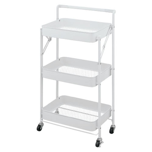 取っ手付 組立簡単スチールワゴン