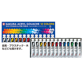 サクラクレパス　アクリルガッシュ　１２色１３本入