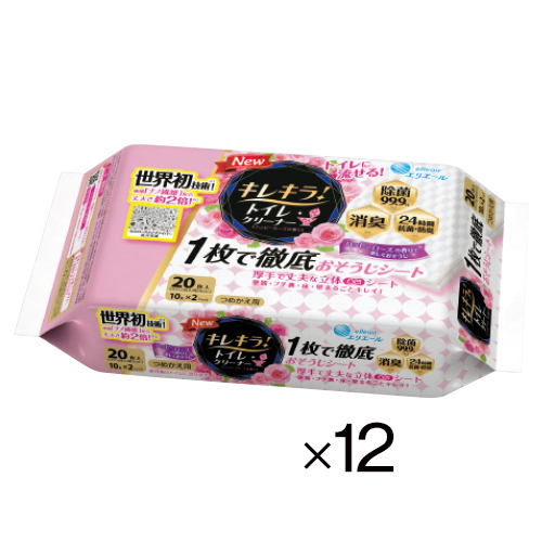 大王製紙　キレキラトイレ掃除シートローズ詰替１２個