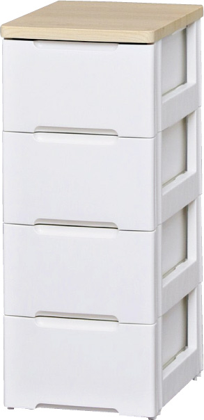 ウッドトップチェスト　4段 幅33cm