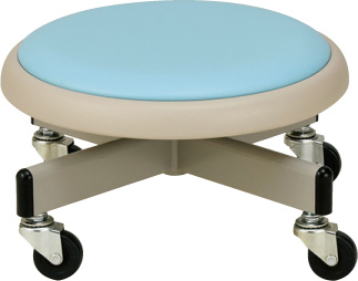 低作業用回転椅子(キャスター付)　ペールブルー