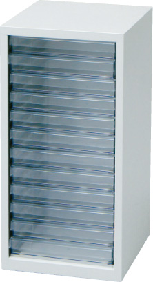 スチールフロアケース　ホワイト　　浅型１２段