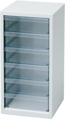 スチールフロアケース　ホワイト　深型６段