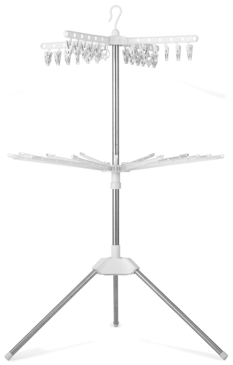 ステンレス室内物干しパラソル2段　　ホワイト
