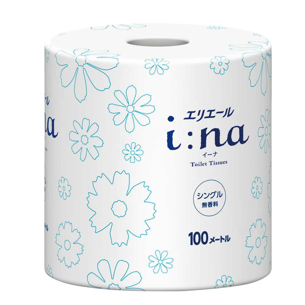 トイレットティシュー（エリエールイーナ）　シングル100m×72個
