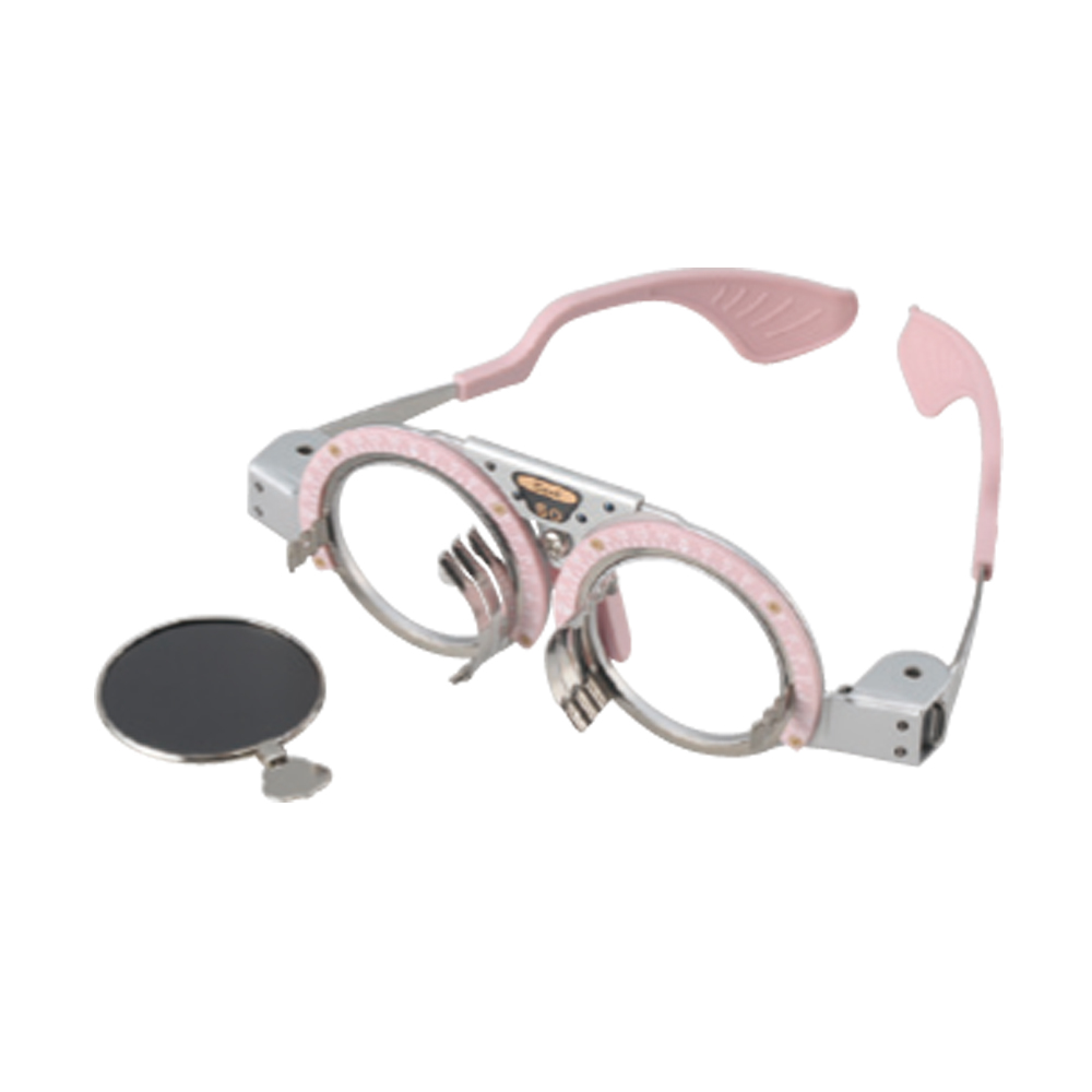 検眼枠（遮蔽板付）カラーシンプル　ピンク