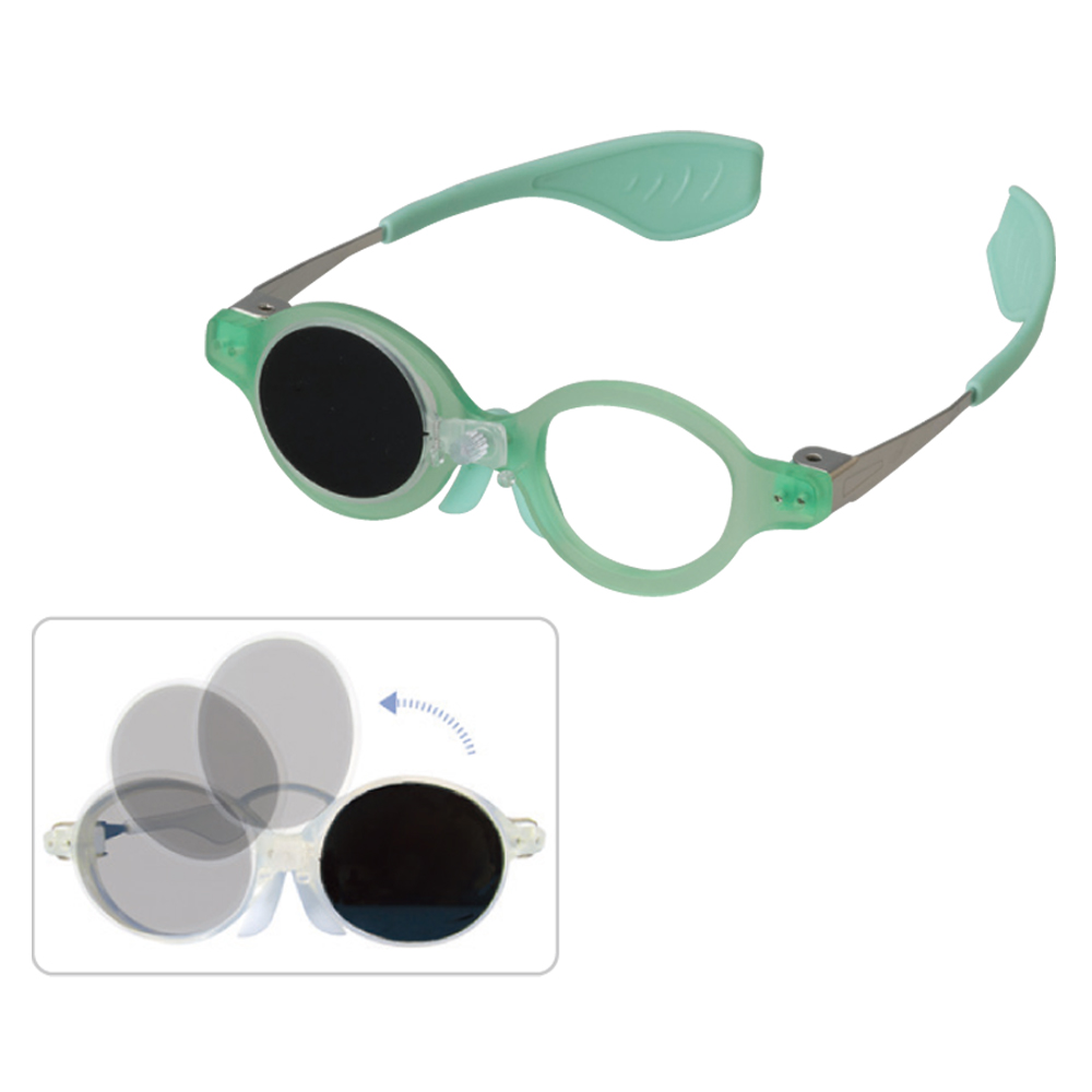 ウインクめがね(遮蔽めがね)　ライトグリーン　大　小学校低～中学年用