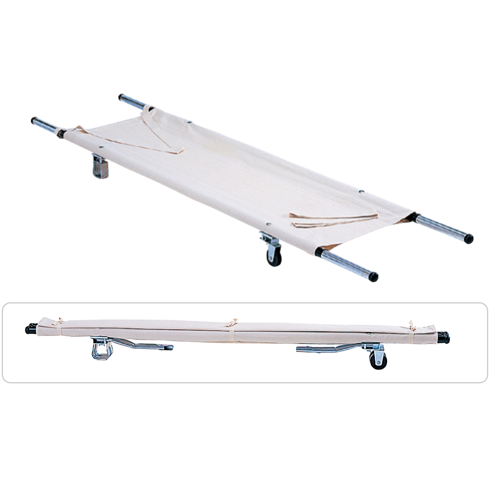 アルミ製車付柄引込式担架　9号帆布タイプ