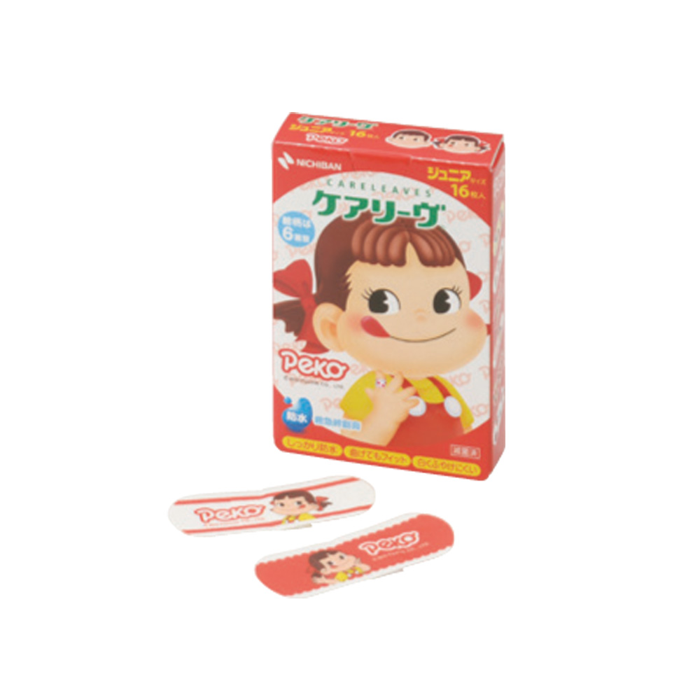 救急絆創膏　ケアリーヴ　キャラクター　ペコちゃん