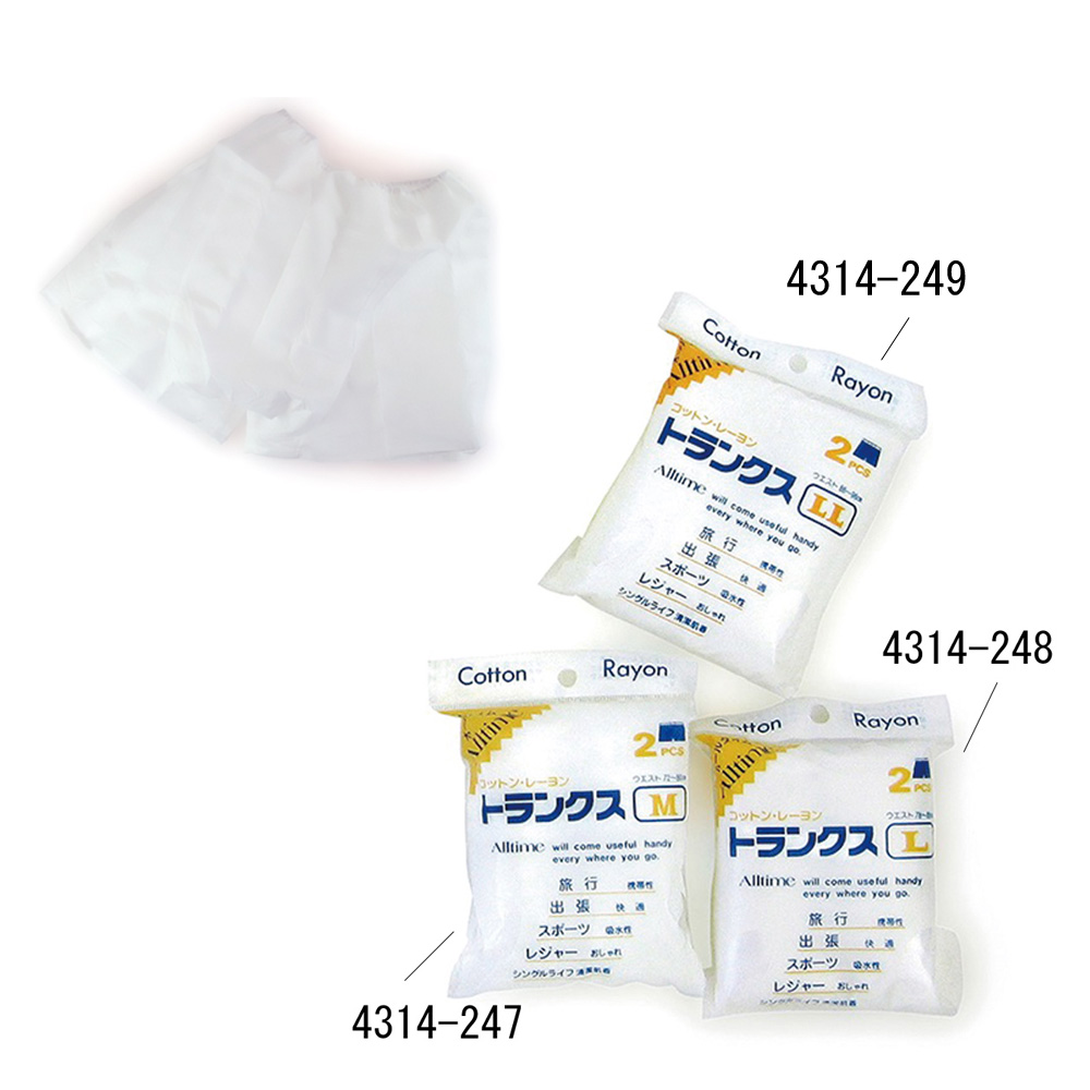 使い捨て下着ペーパー　トランクスMサイズ 2枚入