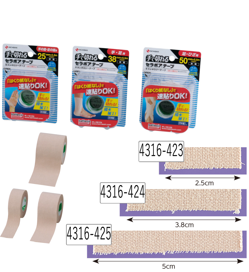 セラポアテープFX(手切れタイプ)　足・ひざ用