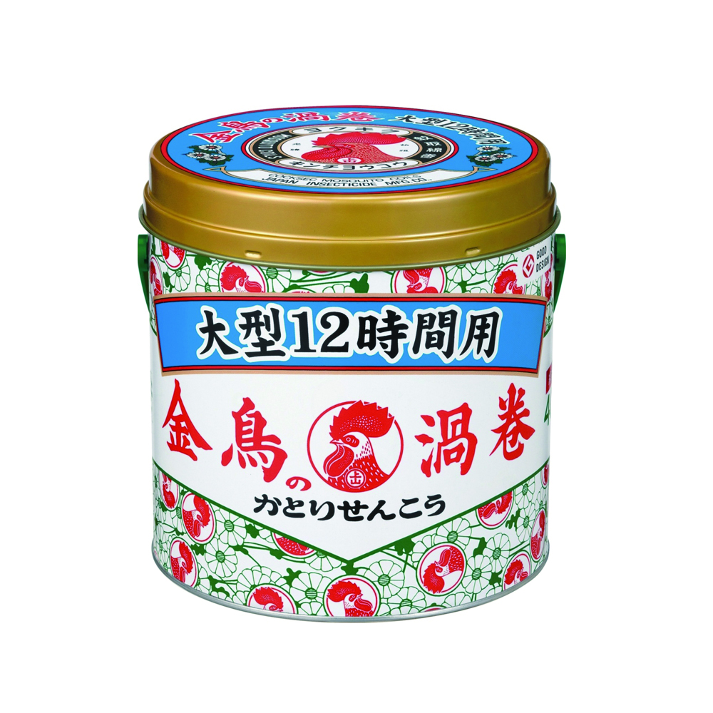 金鳥の渦巻 蚊取り線香　大型 12時間用 缶(40巻入)