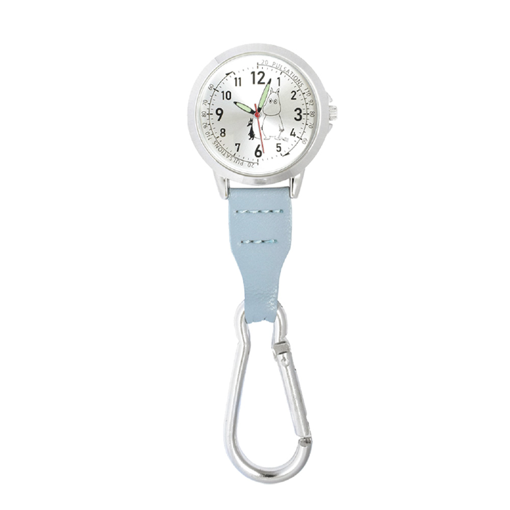 カラビナ付ウォッチ(蓄光針)　サックスブルー ムーミン
