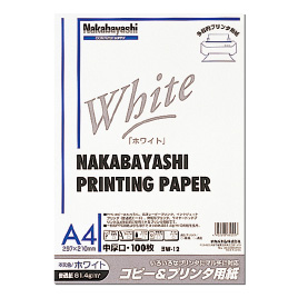 ナカバヤシ　コピー＆プリンタ用紙ホワイト　１００枚　Ａ４