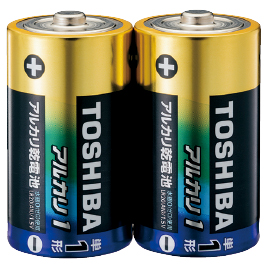 東芝　アルカリ乾電池　単１形（２本パック）