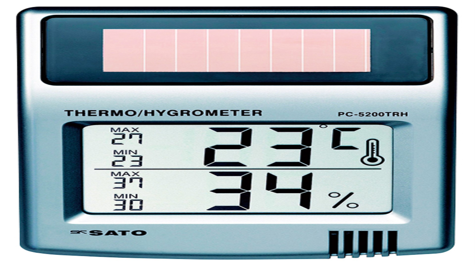 ソーラーデジタル温湿度計 PC-5200TRH