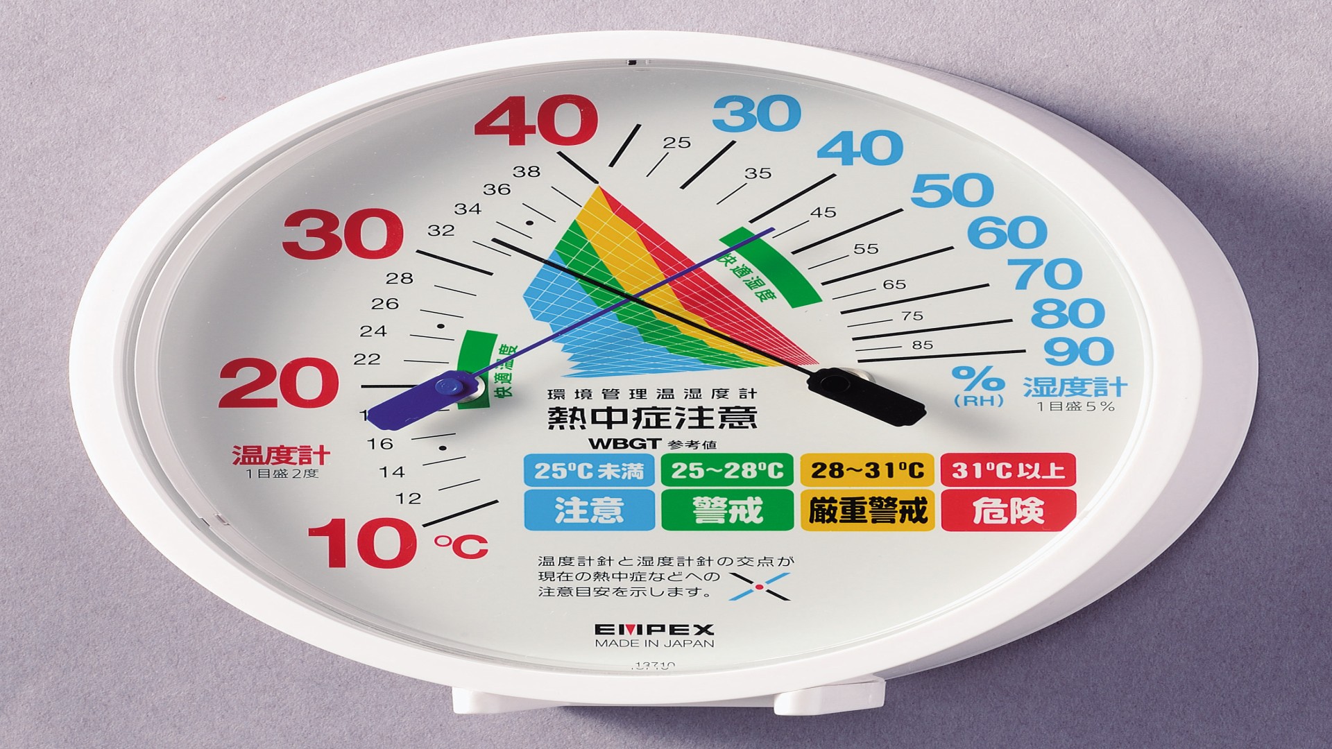 環境管理温湿度計「熱中症注意」　TM-2484