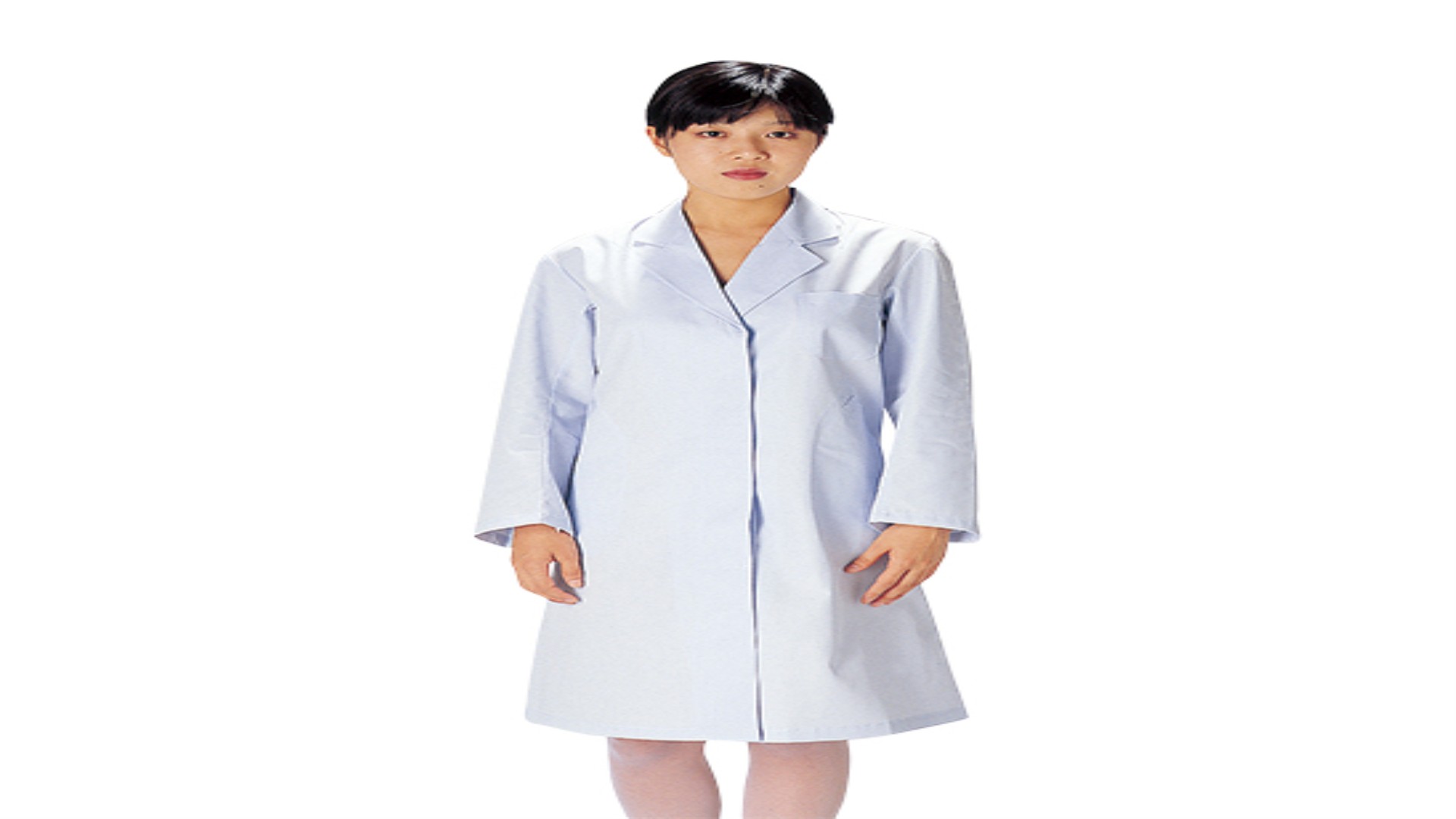 白衣（診察衣）女子長袖シングル　Sサイズ（袖ひも付）