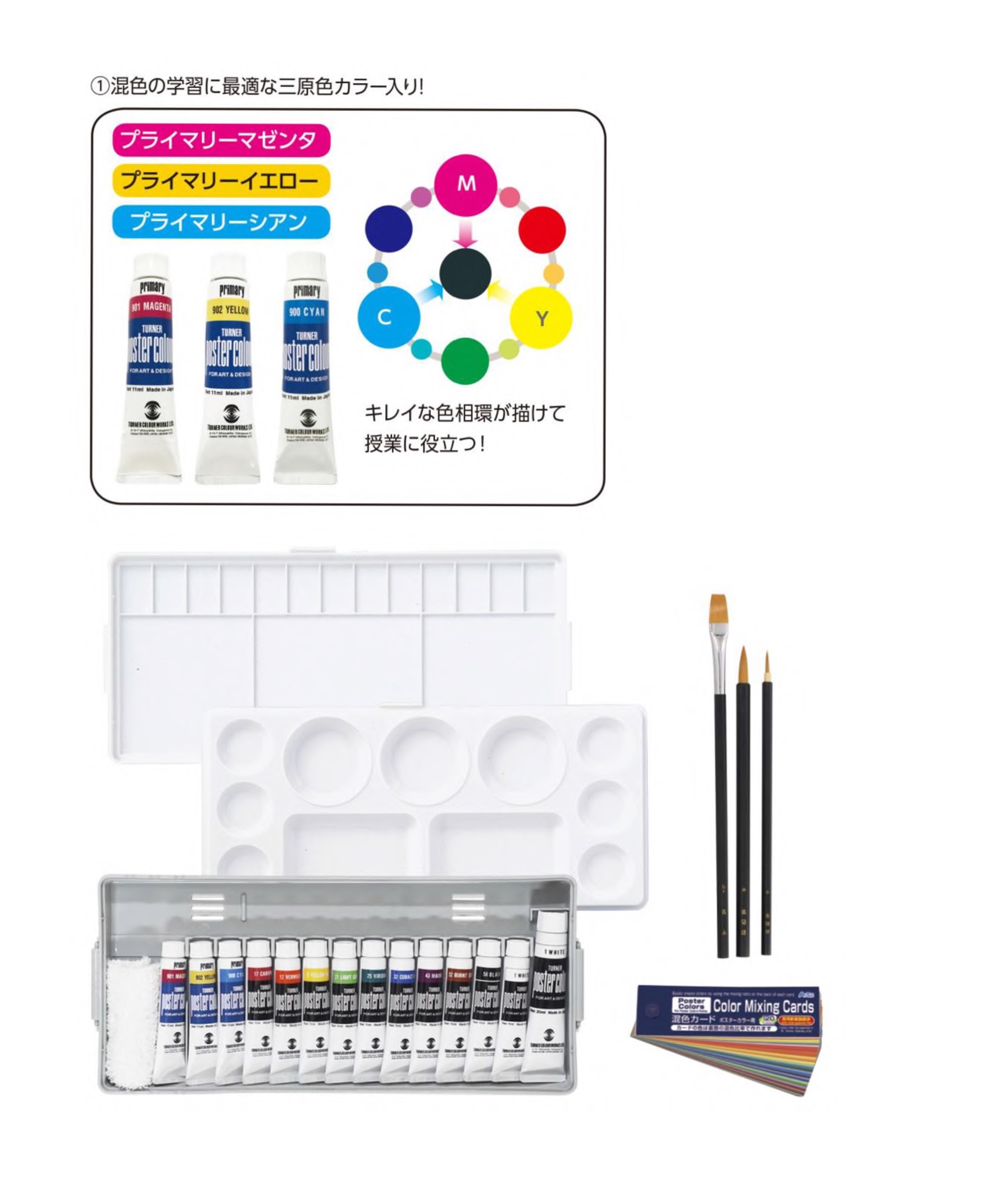 ターナー　ポスターカラー三原色スタディシンプルセットA