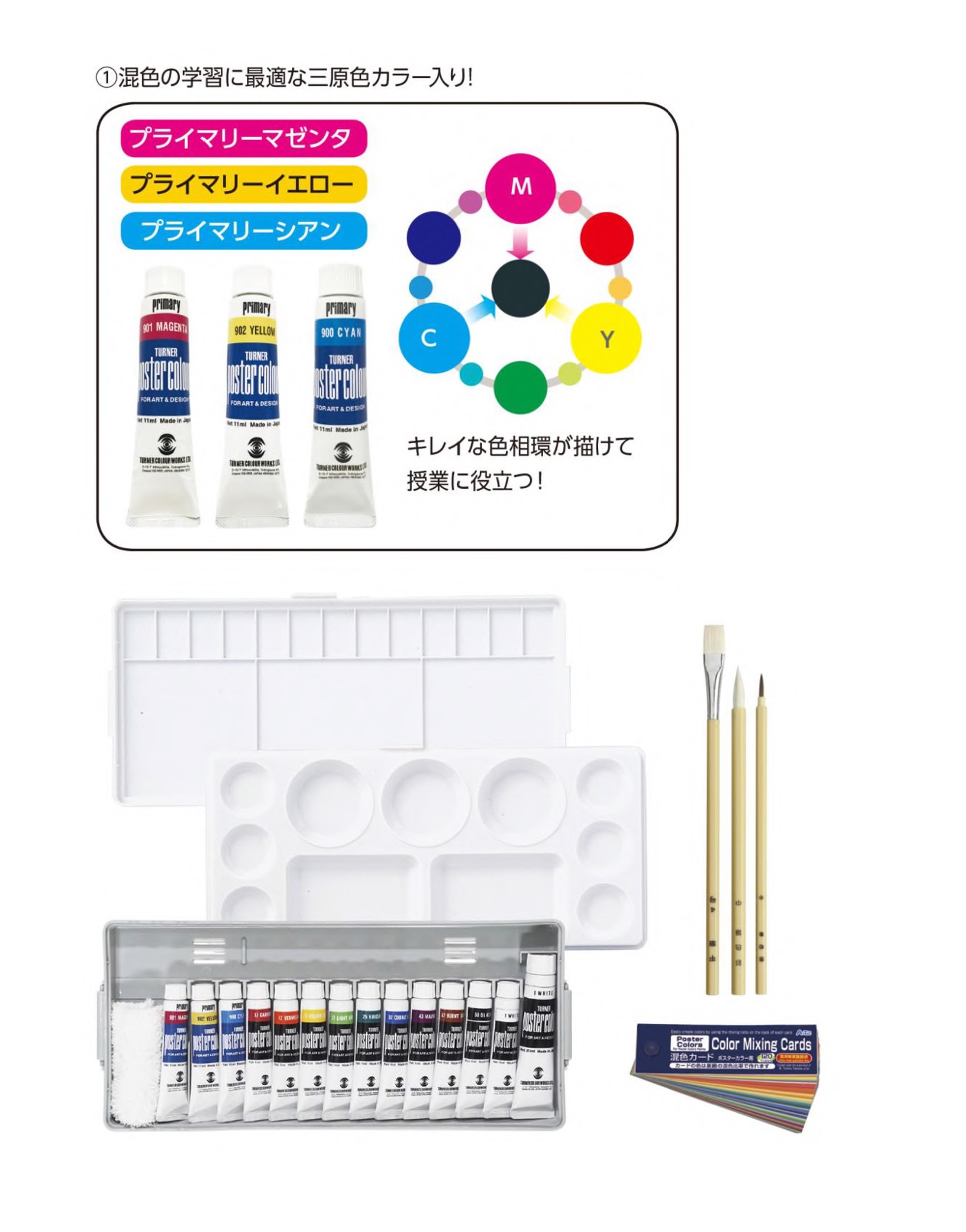 ターナー　ポスターカラー三原色スタディシンプルセットA