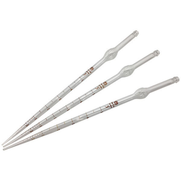 駒込ピペット　目盛付２ｍｌ　１０本組（ゴム無し）