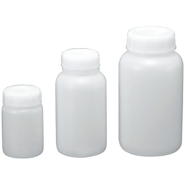 広口試薬びん　白色ポリエチレン製　５０ｍｌ