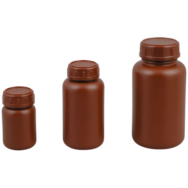広口試薬びん　茶色ポリエチレン製　１０００ｍｌ