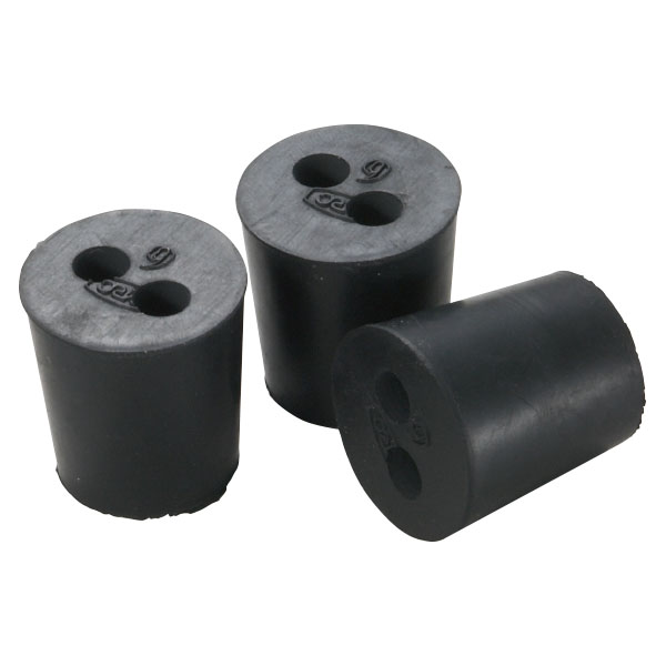黒ゴム栓　Ｎｏ．８φ６ｍｍ　２穴　（５個組）