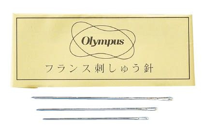 フランスししゅう針　先細　３本入