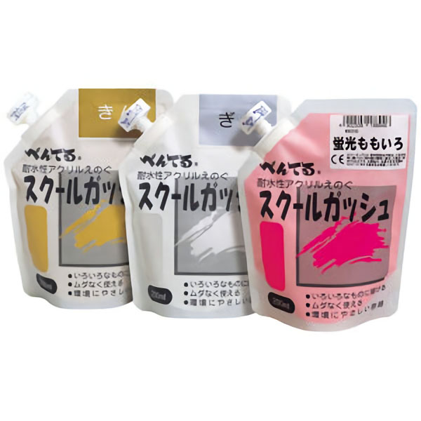 スクールガッシュ　単色　200ｍL蛍光ももいろ