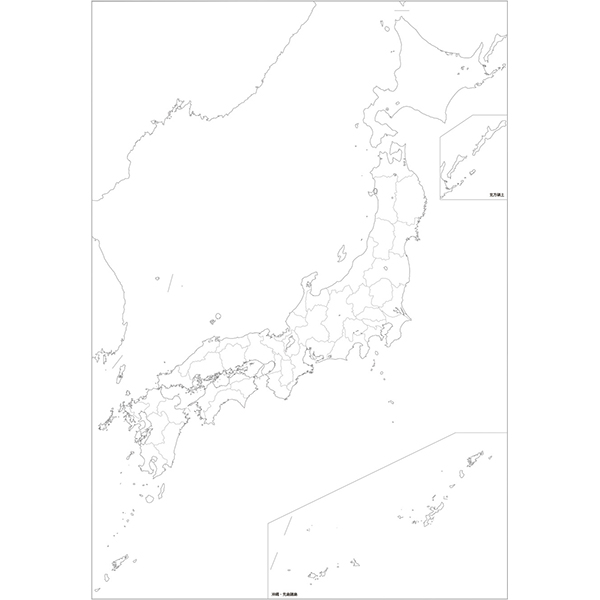 多用途白地図　日本全図　Ａ２判　１０枚組