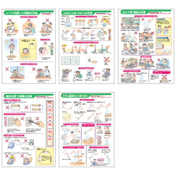 小学校理科実験安全指導図集　全５枚