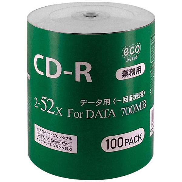 ＣＤ－Ｒデータ用　　１００枚入　ＣＲ８０ＧＰ１００＿ＢＵＬＫ