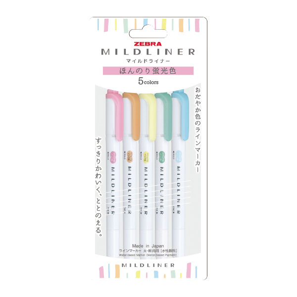 マイルドライナーほんのり蛍光色５色セット　ＷＫＴ７－５Ｃ－Ｎ