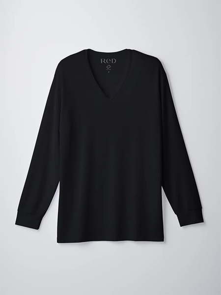 ReD バイタルテック Vネックインナー長袖　 Sサイズ　 メンズ　３枚セット　ブラック