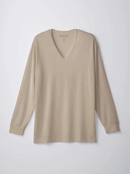 ReD バイタルテック Vネックインナー長袖　 Mサイズ　 メンズ　３枚セット　ベージュ